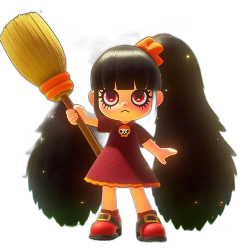 staff, hair, weapon, creature transparent PNG cut-out