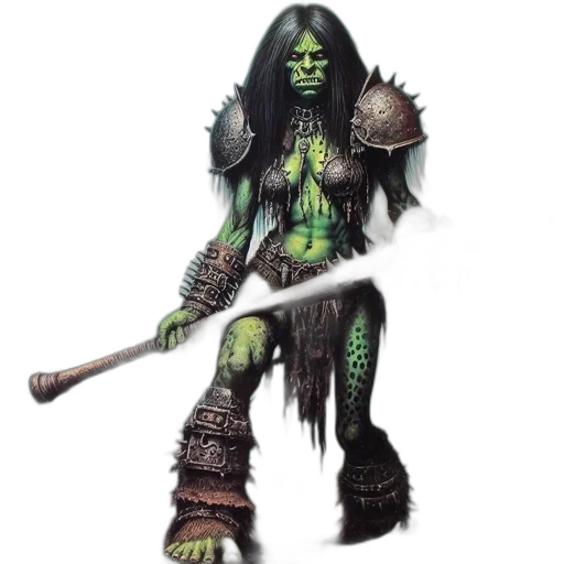 staff, sword, creature, fantasy art transparent PNG cut-out