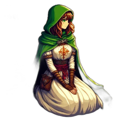 dress, staff, sword, fantasy art transparent PNG cut-out