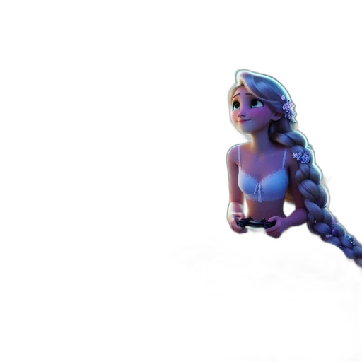 hair, jewelry, creature, staff transparent PNG cut-out