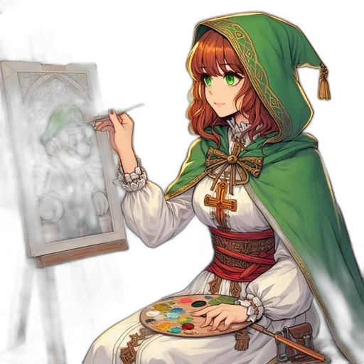 dress, staff, jewelry, weapon transparent PNG cut-out