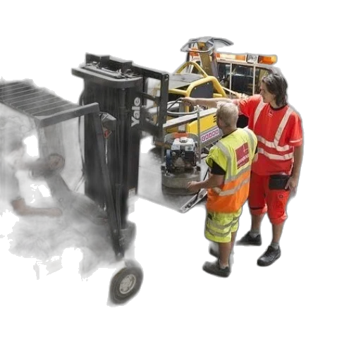 robot, staff, man, orange transparent PNG cut-out