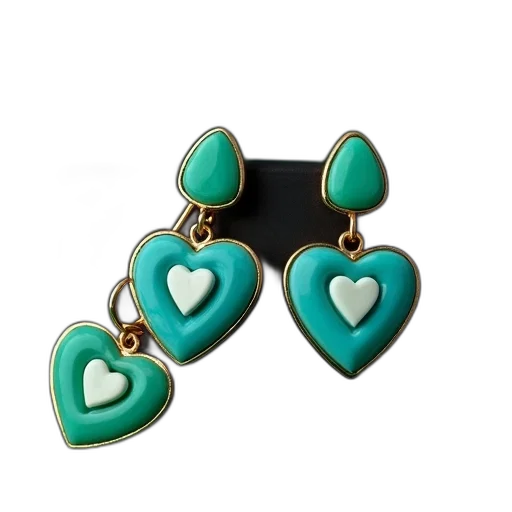jewelry, green, pair, earrings transparent PNG cut-out