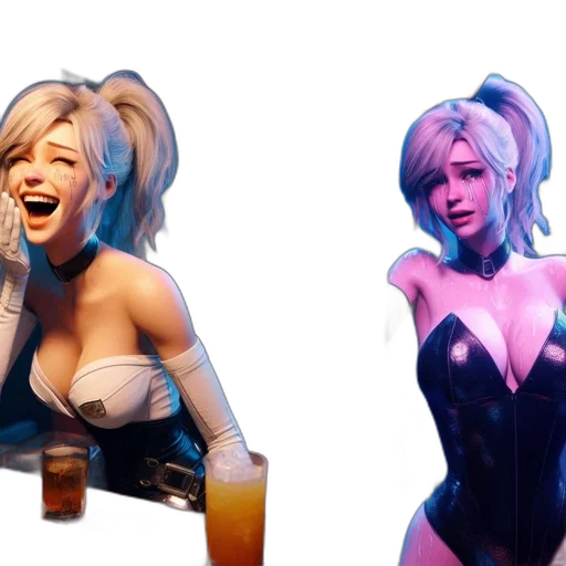 concept art, 3d render, cyberpunk, comic book art transparent PNG cut-out