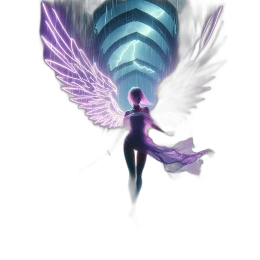 concept art, fantasy art, vaporwave, pixel art transparent PNG cut-out