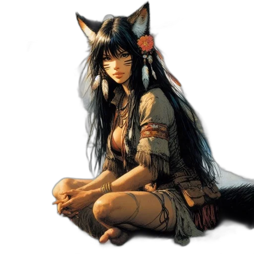 fantasy art, concept art, photorealistic, anime transparent PNG cut-out