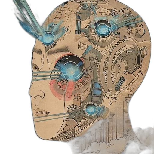 mask, robot, face, concept art transparent PNG cut-out