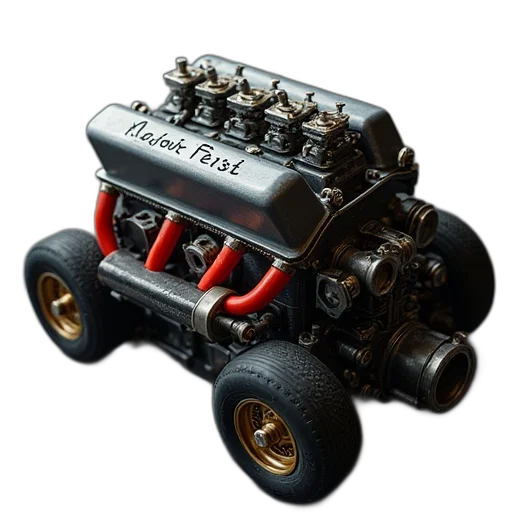 car, 3d render, brush, motor transparent PNG cut-out