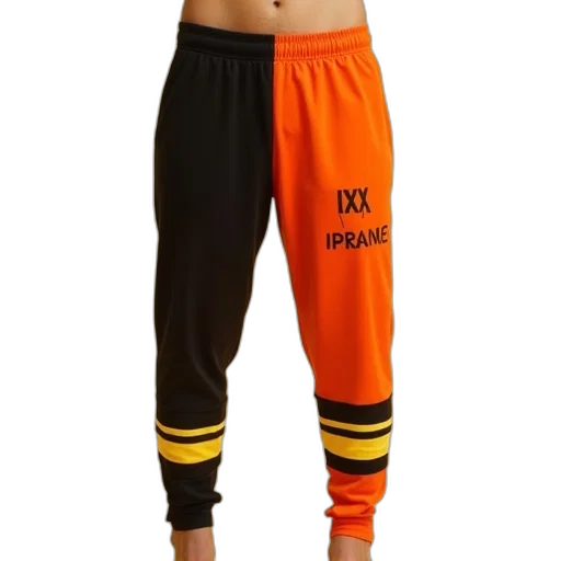 orange, black, soccer, pant transparent PNG cut-out