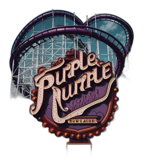 elaborate, painted, purple, rollercoaster transparent PNG cut-out