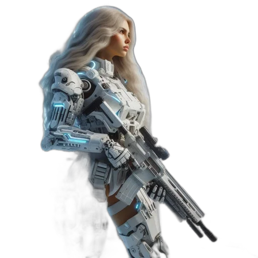 weapon, robot, concept art, 3d render transparent PNG cut-out