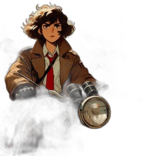 weapon, jacket, face, staff transparent PNG cut-out