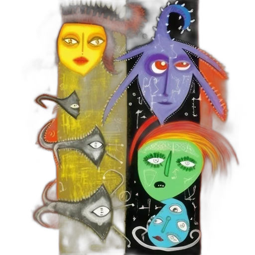 mask, staff, jewelry, concept art transparent PNG cut-out