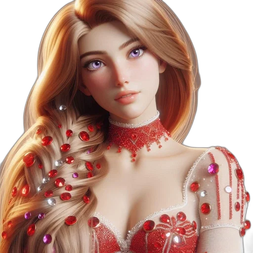jewelry, dress, 3d render, fantasy art transparent PNG cut-out
