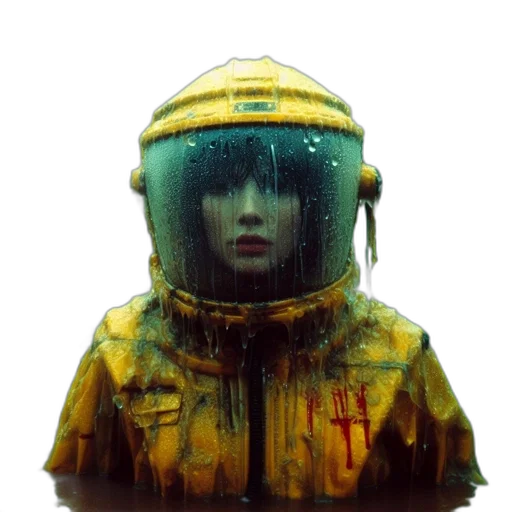 robot, face, jacket, creature transparent PNG cut-out