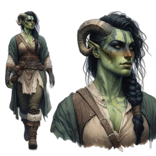 concept art, fantasy art, comic book art, green transparent PNG cut-out