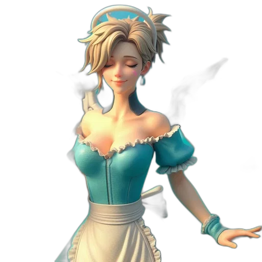 dress, staff, jewelry, concept art transparent PNG cut-out