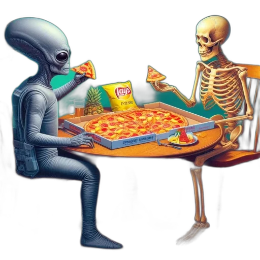 food, robot, concept art, vaporwave transparent PNG cut-out