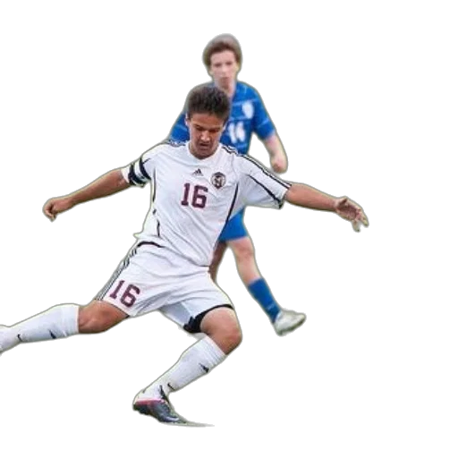 soccer, player, white, uniform transparent PNG cut-out