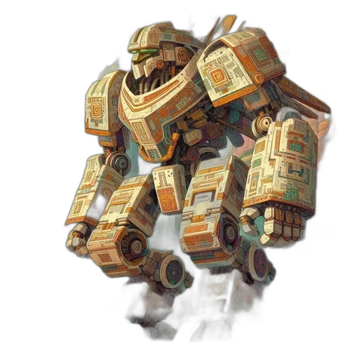 robot, weapon, concept art, pixel art transparent PNG cut-out