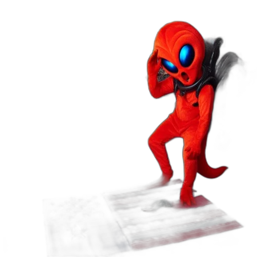 creature, robot, mask, staff transparent PNG cut-out
