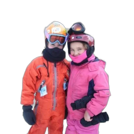 jacket, snow, two, children transparent PNG cut-out