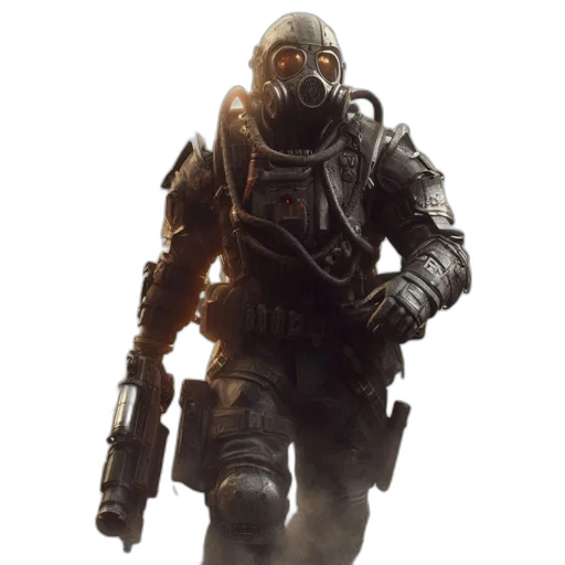 robot, weapon, creature, mask transparent PNG cut-out