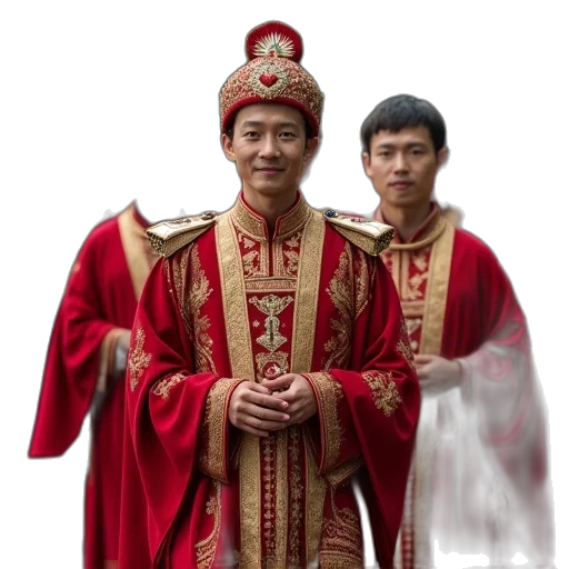 crown, staff, face, photorealistic transparent PNG cut-out