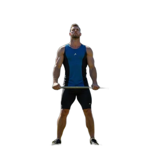 staff, 3d render, muscular, man transparent PNG cut-out