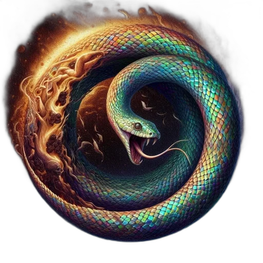dragon, hair, staff, creature transparent PNG cut-out