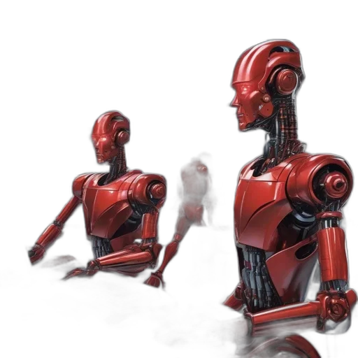 robot, concept art, 3d render, cyberpunk transparent PNG cut-out