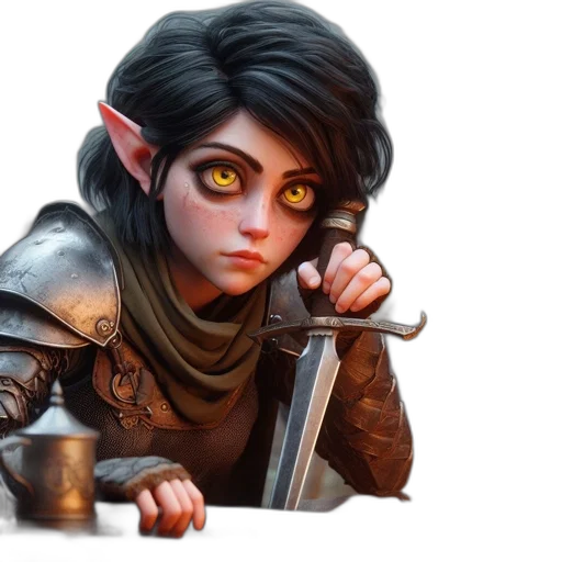 face, staff, dragon, fantasy art transparent PNG cut-out