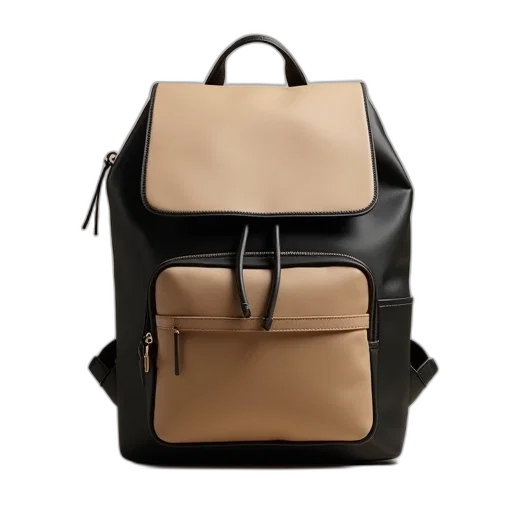 earth tones, city, backpack, beige transparent PNG cut-out