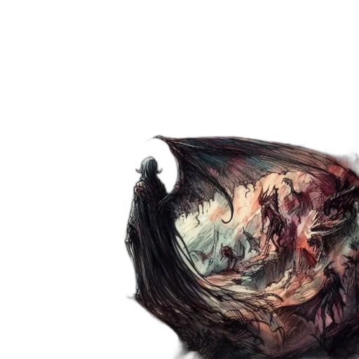 dragon, creature, mask, hair transparent PNG cut-out