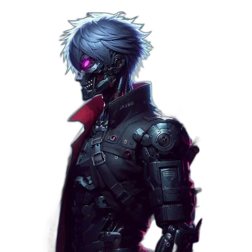 robot, mask, face, jacket transparent PNG cut-out