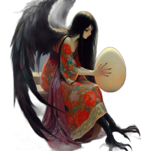 dragon, dress, creature, weapon transparent PNG cut-out