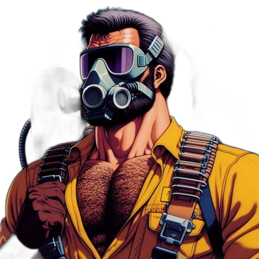 mask, face, jacket, comic book art transparent PNG cut-out