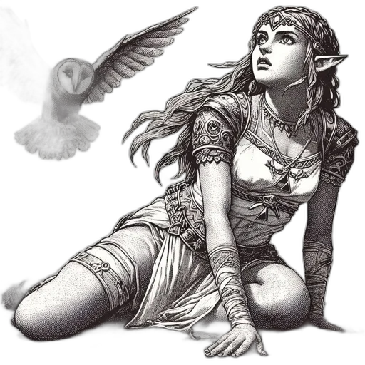 dress, dragon, jewelry, fantasy art transparent PNG cut-out