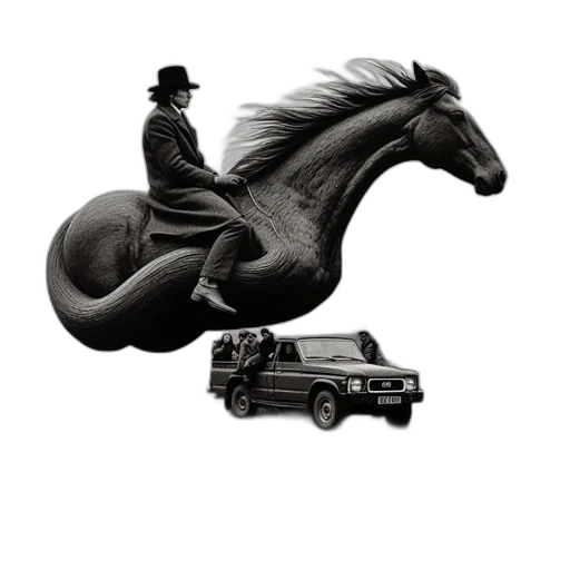 car, animal, hat, photorealistic transparent PNG cut-out