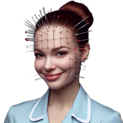 robot, staff, face, hair transparent PNG cut-out
