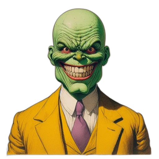 mask, face, staff, comic book art transparent PNG cut-out