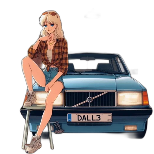 car, dress, shoes, anime transparent PNG cut-out