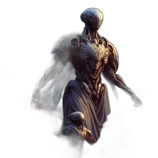 robot, creature, mask, sword transparent PNG cut-out