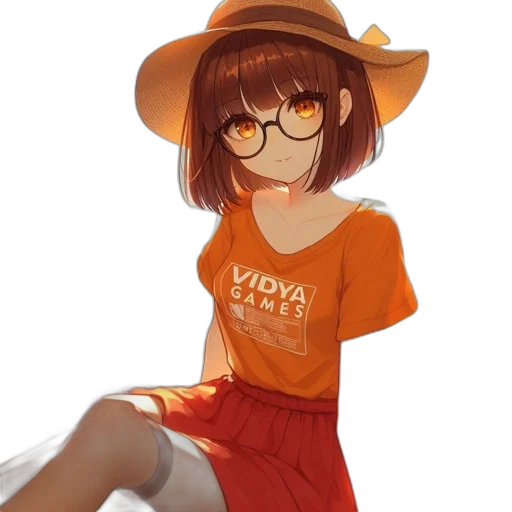 hat, dress, staff, flower transparent PNG cut-out