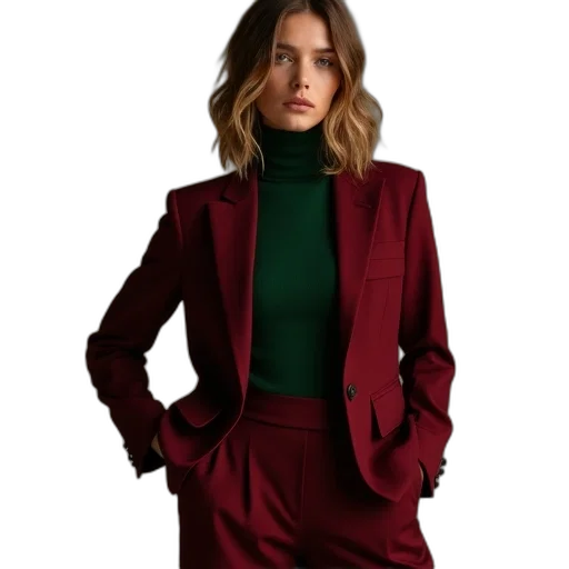 jacket, staff, dress, red transparent PNG cut-out