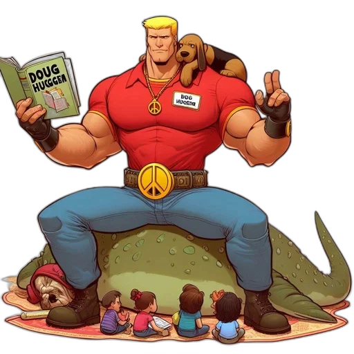 comic book art, concept art, cartoon, buff transparent PNG cut-out