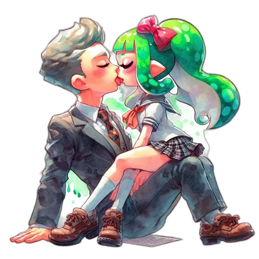 watercolor, pixel art, concept art, anime transparent PNG cut-out