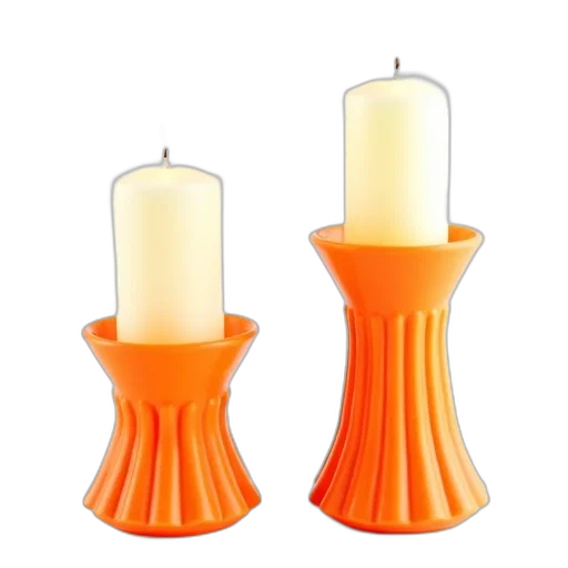 3d render, two, identical, orange transparent PNG cut-out