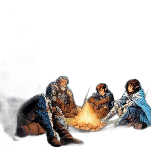 concept art, fantasy art, comic book art, watercolor transparent PNG cut-out