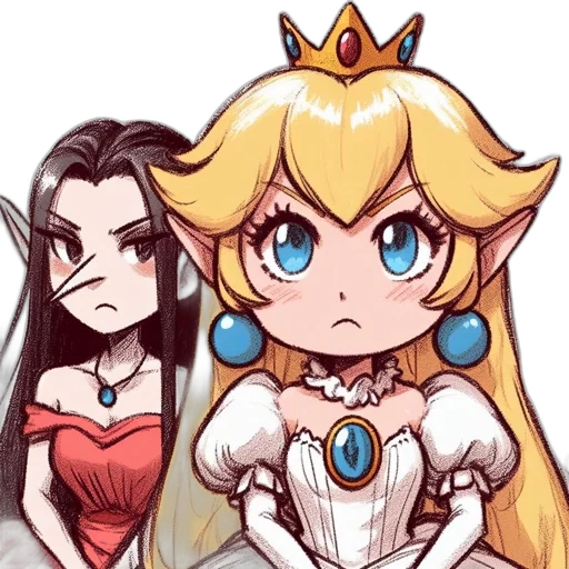 crown, dress, anime, pixel art transparent PNG cut-out